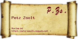 Petz Zsolt névjegykártya